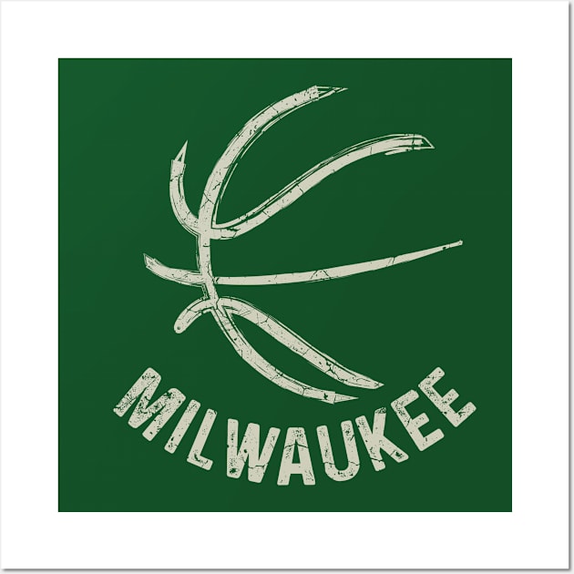 Vintage Milwaukee Wisconsin B-Ball Basketball Game Fans Wall Art by MintaApparel